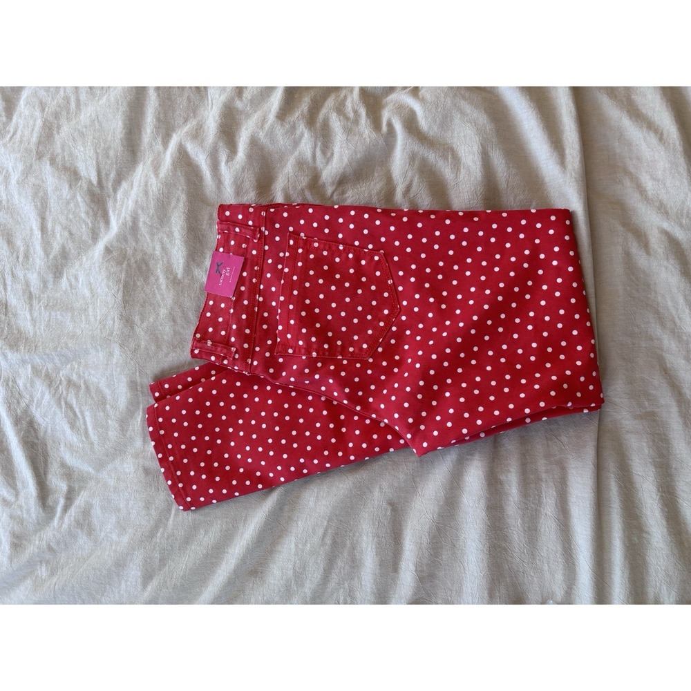 Tommy Girl Red White Polka Dots Skinny Jean Pants Twill Girls Size 11 New! - Picture 6 of 6